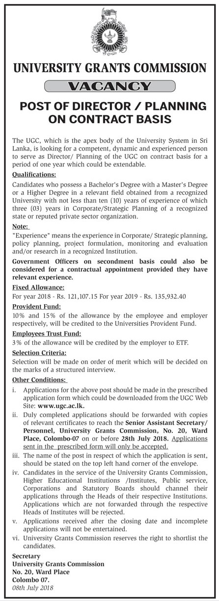 Director (Planning) - University Grants Commission